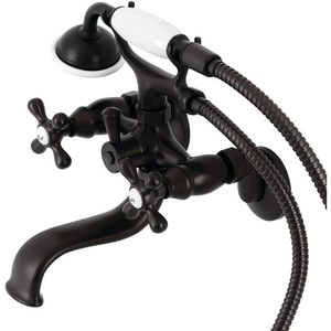 image:imageKingston Brass KS226MB Kingston Wall Mount Tub Faucet with Hand Shower Matte BlackOil Rubbed Bronze