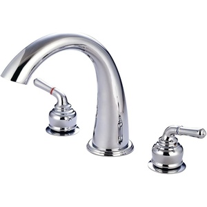 image:imageKingston Brass KS2364 Naples Roman Tub Filler Polished Chrome and Polished Brass8Inch Adjustable CenterPolished Chrome