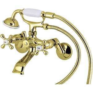 image:imageKingston Brass KS266MB Kingston Wall Mount Clawfoot Tub Faucet with Hand Shower Matte BlackBrass