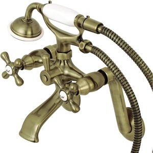 image:imageKingston Brass KS269ORB Vintage Wall Mount Clawfoot Tub Filler with Hand Shower Oil Rubbed Bronze  OilRubbed Bronze 913 x 75 x 6Antique Brass