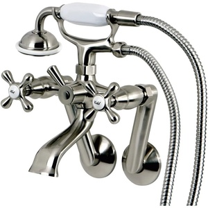 image:imageKingston Brass KS269ORB Vintage Wall Mount Clawfoot Tub Filler with Hand Shower Oil Rubbed Bronze  OilRubbed Bronze 913 x 75 x 6Brushed Nickel