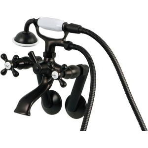 image:imageKingston Brass KS269ORB Vintage Wall Mount Clawfoot Tub Filler with Hand Shower Oil Rubbed Bronze  OilRubbed Bronze 913 x 75 x 6Oil Rubbed Bronze