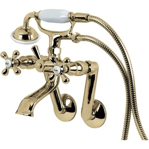 image:imageKingston Brass KS269ORB Vintage Wall Mount Clawfoot Tub Filler with Hand Shower Oil Rubbed Bronze  OilRubbed Bronze 913 x 75 x 6Polished Brass