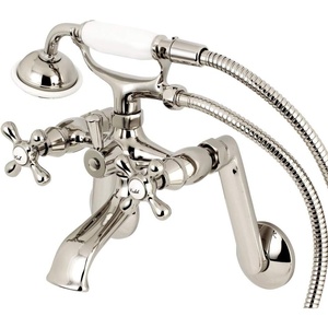 image:imageKingston Brass KS269ORB Vintage Wall Mount Clawfoot Tub Filler with Hand Shower Oil Rubbed Bronze  OilRubbed Bronze 913 x 75 x 6Polished Nickel