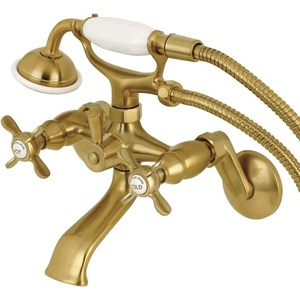 image:imageKingston Brass KS286C ESSEX 3 to 9 Adjustable Centers Wall Mount Clawfoot Tub Filler with Hand Shower Polished ChromeBrushed Brass