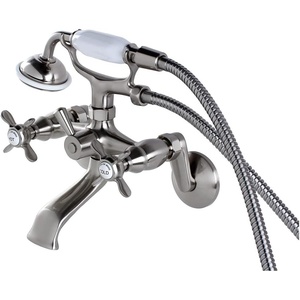 image:imageKingston Brass KS286C ESSEX 3 to 9 Adjustable Centers Wall Mount Clawfoot Tub Filler with Hand Shower Polished ChromeBrushed Nickel
