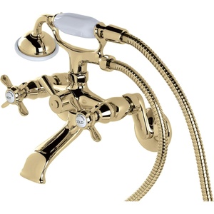 image:imageKingston Brass KS286C ESSEX 3 to 9 Adjustable Centers Wall Mount Clawfoot Tub Filler with Hand Shower Polished ChromePolished Brass