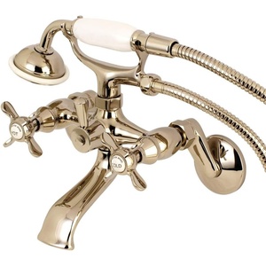 image:imageKingston Brass KS286C ESSEX 3 to 9 Adjustable Centers Wall Mount Clawfoot Tub Filler with Hand Shower Polished ChromePolished Nickel