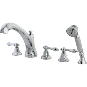 image:imageKingston Brass KS43255AL Metropolitan Roman Tub Faucet with Hand Shower Oil Rubbed BronzePolished Chrome