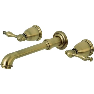 image:imageKingston Brass KS7026NL Naples TwoHandle 3Hole Wall Mount Roman Tub Faucet in Polished NickelAntique Brass