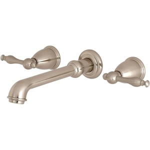 image:imageKingston Brass KS7026NL Naples TwoHandle 3Hole Wall Mount Roman Tub Faucet in Polished NickelBrushed Nickel