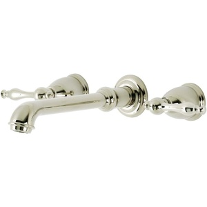 image:imageKingston Brass KS7026NL Naples TwoHandle 3Hole Wall Mount Roman Tub Faucet in Polished NickelPolished Nickel