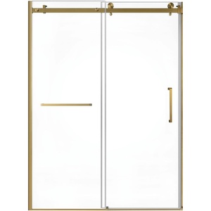 image:imageKingston Brass Prato SSD60768KR0 60 L x 76 H Right Handed Showe Door Matte BlackBrushed Brass