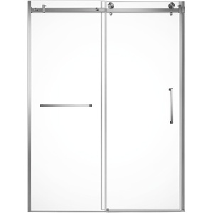 image:imageKingston Brass Prato SSD60768KR0 60 L x 76 H Right Handed Showe Door Matte BlackBrushed Nickel