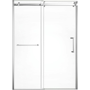 image:imageKingston Brass Prato SSD60768KR0 60 L x 76 H Right Handed Showe Door Matte BlackPolished Chrome
