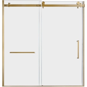 image:imageKingston SSD60608SR0 Toledo 60 W x 60 H Right Handed Tub Door Matte BlackBrushed Brass