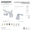 image:imageKingston Brass GKB954 Magellan Mini Widespread Lavatory Faucet with Retail Popup Chrome with Polished Brass Trim 45 x 4 x 206Chrome with Polished Brass Trim