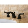 image:imageKingston Brass KB959 Magellan II 4Inch to 8Inch Mini Widespread Lavatory Faucet with Metal lever handle Polished Brass and Brushed NickelPolished ChromePolished Brass