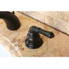 image:imageKingston Brass KB959 Magellan II 4Inch to 8Inch Mini Widespread Lavatory Faucet with Metal lever handle Polished Brass and Brushed NickelPolished ChromePolished Brass