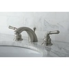image:imageKingston Brass KB959 Magellan II 4Inch to 8Inch Mini Widespread Lavatory Faucet with Metal lever handle Polished Brass and Brushed NickelSatin Nickel
