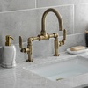 image:imageKingston Brass KS2173KL Whitaker Industrial Style Bridge Bathroom Faucet with PopUp Drain Antique BrassAntique Brass