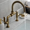 image:imageKingston Brass KS2173KL Whitaker Industrial Style Bridge Bathroom Faucet with PopUp Drain Antique BrassAntique Brass