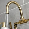image:imageKingston Brass KS2173KL Whitaker Industrial Style Bridge Bathroom Faucet with PopUp Drain Antique BrassAntique Brass