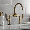 image:imageKingston Brass KS2173KL Whitaker Industrial Style Bridge Bathroom Faucet with PopUp Drain Antique BrassAntique Brass