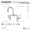 image:imageKingston Brass KS2173KL Whitaker Industrial Style Bridge Bathroom Faucet with PopUp Drain Antique BrassBlack Stainless