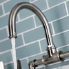 image:imageKingston Brass KS2173KL Whitaker Industrial Style Bridge Bathroom Faucet with PopUp Drain Antique BrassBlack Stainless