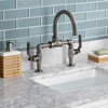 image:imageKingston Brass KS2173KL Whitaker Industrial Style Bridge Bathroom Faucet with PopUp Drain Antique BrassBlack Stainless