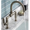 image:imageKingston Brass KS2173KL Whitaker Industrial Style Bridge Bathroom Faucet with PopUp Drain Antique BrassBrushed Nickel