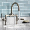image:imageKingston Brass KS2173KL Whitaker Industrial Style Bridge Bathroom Faucet with PopUp Drain Antique BrassBrushed Nickel