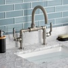 image:imageKingston Brass KS2173KL Whitaker Industrial Style Bridge Bathroom Faucet with PopUp Drain Antique BrassBrushed Nickel