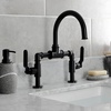 image:imageKingston Brass KS2173KL Whitaker Industrial Style Bridge Bathroom Faucet with PopUp Drain Antique BrassMatte Black