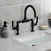image:imageKingston Brass KS2173KL Whitaker Industrial Style Bridge Bathroom Faucet with PopUp Drain Antique BrassMatte Black