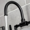 image:imageKingston Brass KS2173KL Whitaker Industrial Style Bridge Bathroom Faucet with PopUp Drain Antique BrassMatte Black