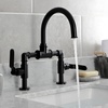 image:imageKingston Brass KS2173KL Whitaker Industrial Style Bridge Bathroom Faucet with PopUp Drain Antique BrassMatte Black