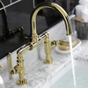 image:imageKingston Brass KS2173KL Whitaker Industrial Style Bridge Bathroom Faucet with PopUp Drain Antique BrassPolished Brass