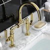 image:imageKingston Brass KS2173KL Whitaker Industrial Style Bridge Bathroom Faucet with PopUp Drain Antique BrassPolished Brass