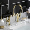 image:imageKingston Brass KS2173KL Whitaker Industrial Style Bridge Bathroom Faucet with PopUp Drain Antique BrassPolished Brass
