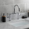 image:imageKingston Brass KS2173KL Whitaker Industrial Style Bridge Bathroom Faucet with PopUp Drain Antique BrassPolished Chrome