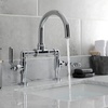 image:imageKingston Brass KS2173KL Whitaker Industrial Style Bridge Bathroom Faucet with PopUp Drain Antique BrassPolished Chrome