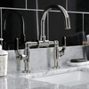 image:imageKingston Brass KS2173KL Whitaker Industrial Style Bridge Bathroom Faucet with PopUp Drain Antique BrassPolished Nickel