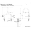 image:imageKingston Brass KS2177RKX Webb TwoHandle 2Hole Deck Mount Bridge Bathroom Faucet with Knurled Handle and Push PopUp Drain in Brushed BrassPolished Nickel