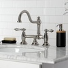 image:imageKingston Brass KS3912AL Restoration Widespread Lavatory Faucet with Metal lever handle Polished BrassBrushed Nickel