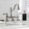 image:imageKingston Brass KS3912AL Restoration Widespread Lavatory Faucet with Metal lever handle Polished BrassBrushed Nickel
