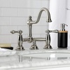image:imageKingston Brass KS3912AL Restoration Widespread Lavatory Faucet with Metal lever handle Polished BrassBrushed Nickel