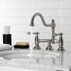 image:imageKingston Brass KS3912AL Restoration Widespread Lavatory Faucet with Metal lever handle Polished BrassBrushed Nickel
