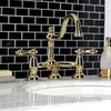 image:imageKingston Brass KS3912AL Restoration Widespread Lavatory Faucet with Metal lever handle Polished BrassPolished Brass